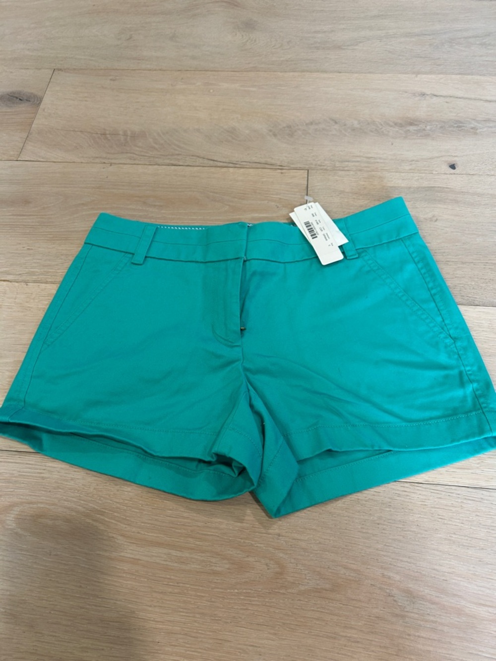 J. Crew Teal High-Rise Chino Shorts
